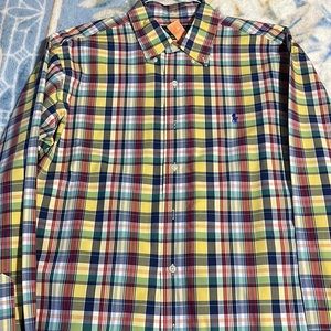 MULTI COLORED RALPH LAUREN BUTTON DOWN LONG SLEEVE